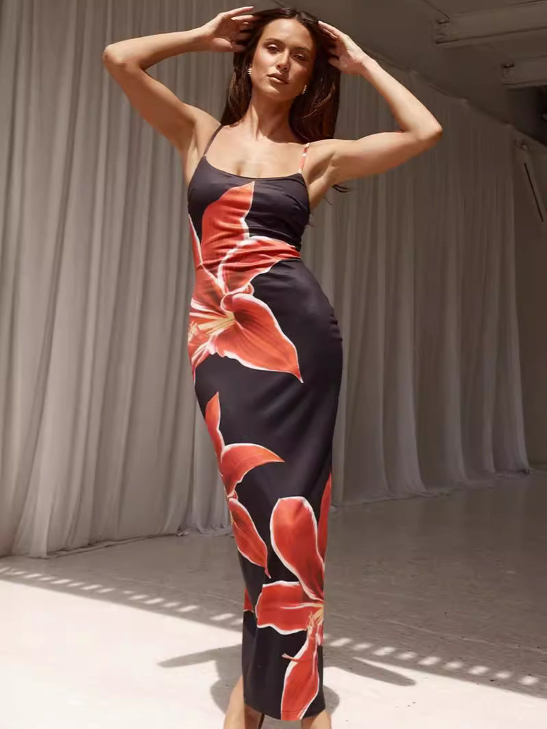 Floral Print Slit Dress