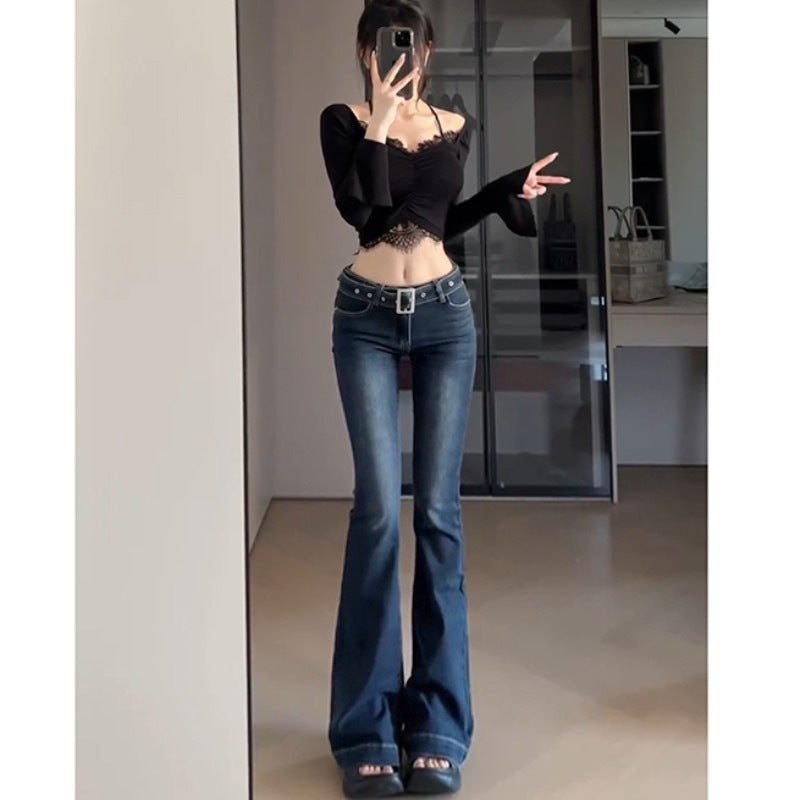 Women's Low-Rise Micro Flare Jeans