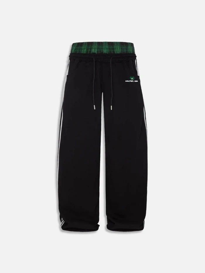 Retro Striped Embroidered Casual Sweatpants