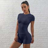Short-Sleeve Slim-Fit Yoga Set for Women