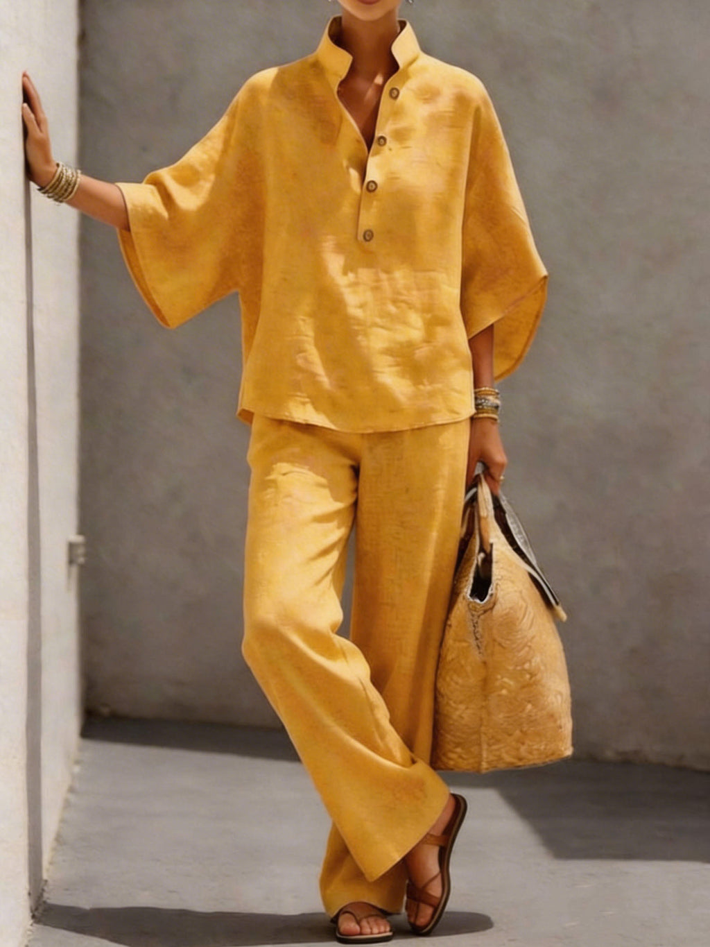 Women's Cotton Linen 2-Pcs Set