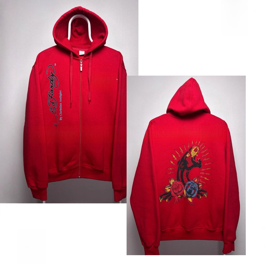 Men's Zip Hoodie Tiger Print Sweatshirt