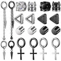 Magnetic Non Pierced Earrings Stainless Steel Geometric Design