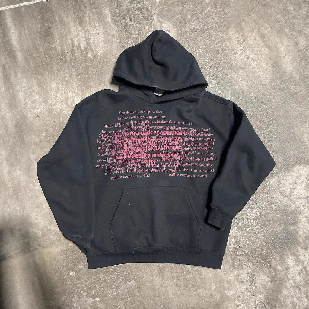 Letter Print Hoodie Pullover Casual Wear