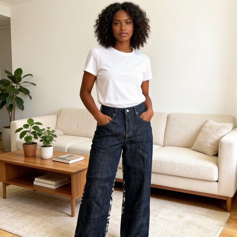 Y2K Dragon Tiger Print Women's Jeans