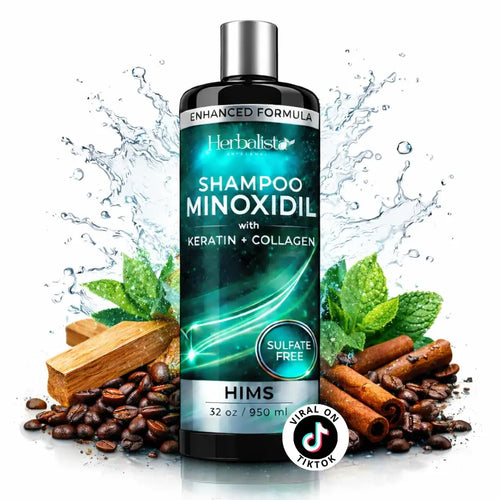 950ML Minoxidil + Biotin + Collagen MEN Shampoo 32oz For HIM - Sulfate-Free Thickening Hair Cleanser for Fuller-Looking, Stronger Hair, Unisex Daily Scalp Care.