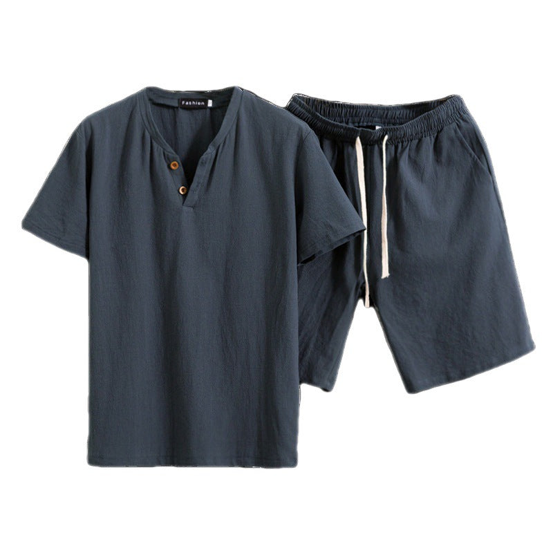 Mens Solid Color 2-Pcs Set