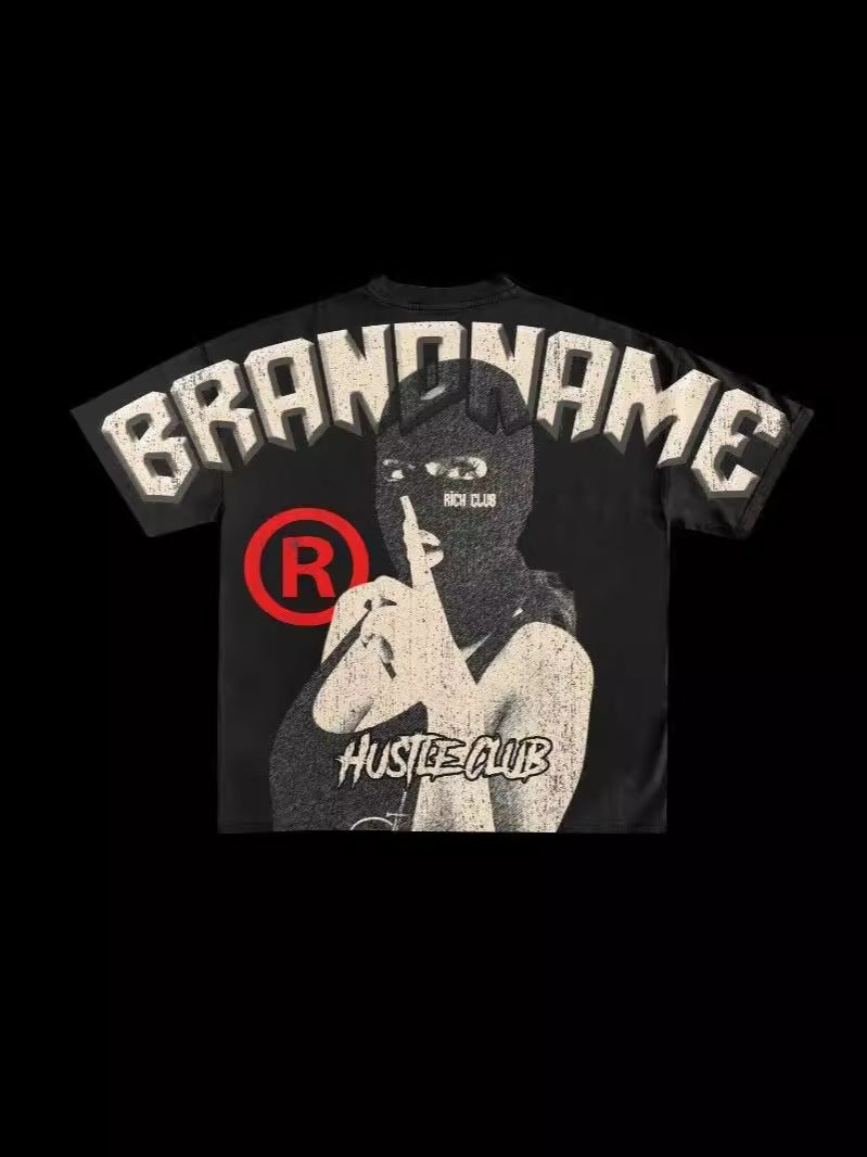 Hip Hop Cartoon Printed T-Shirt