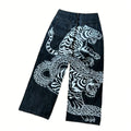 Y2K Dragon Tiger Print Women's Jeans