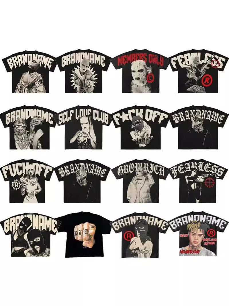 Hip Hop Cartoon Printed T-Shirt