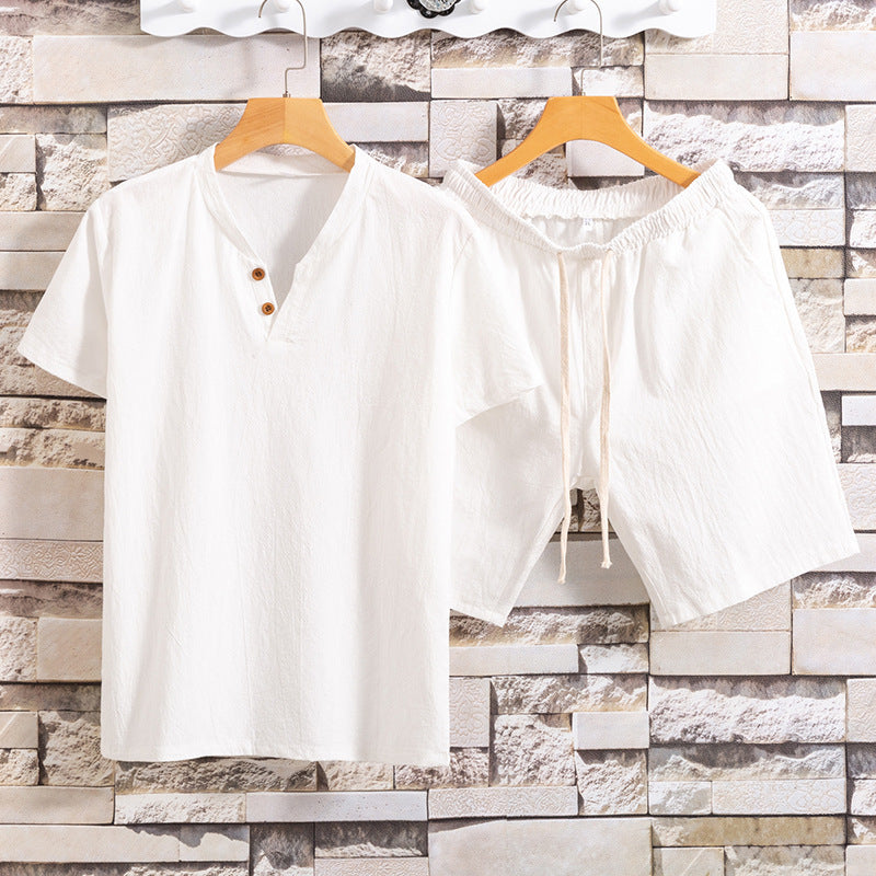 Mens Solid Color 2-Pcs Set