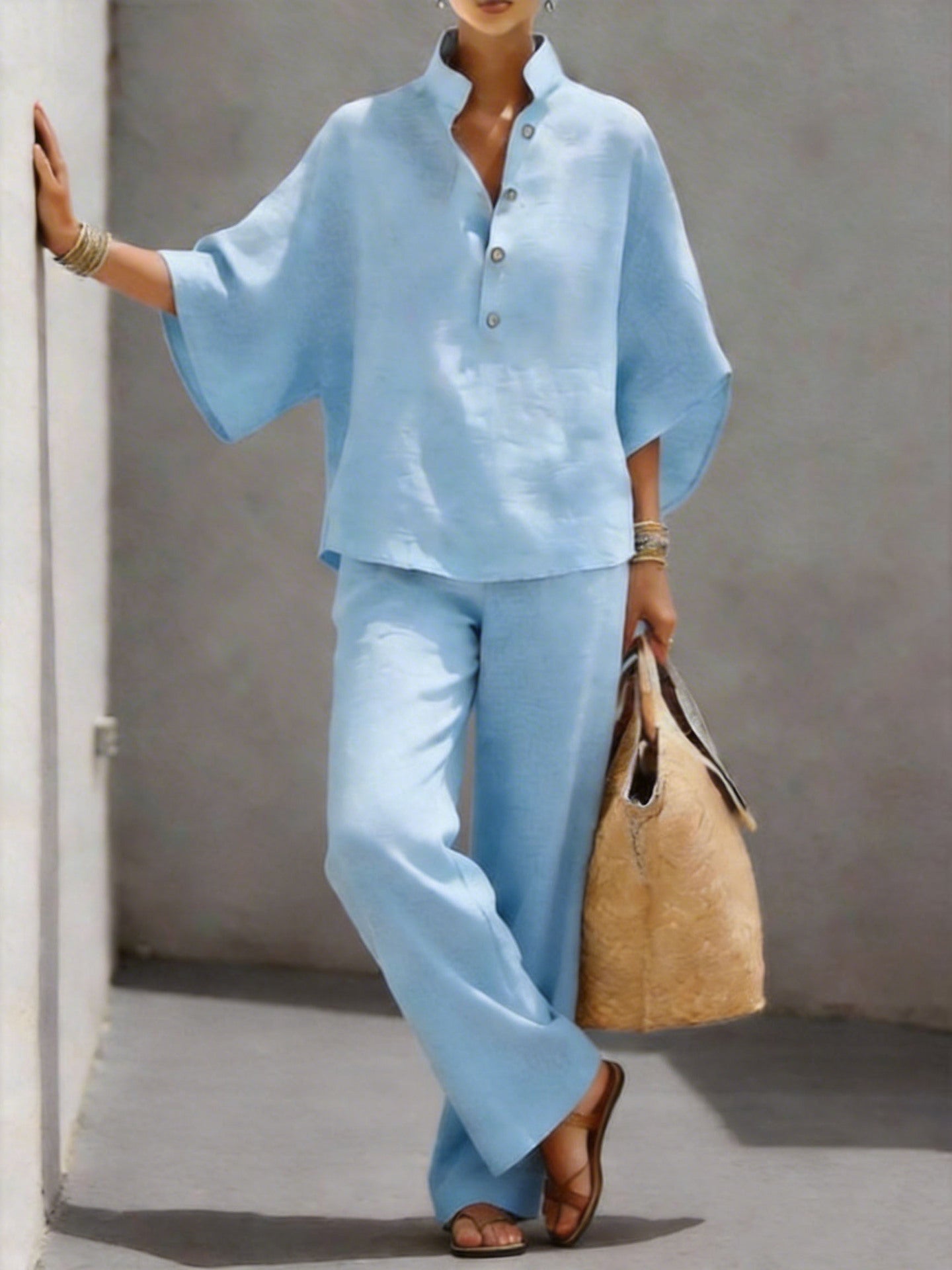 Women's Cotton Linen 2-Pcs Set