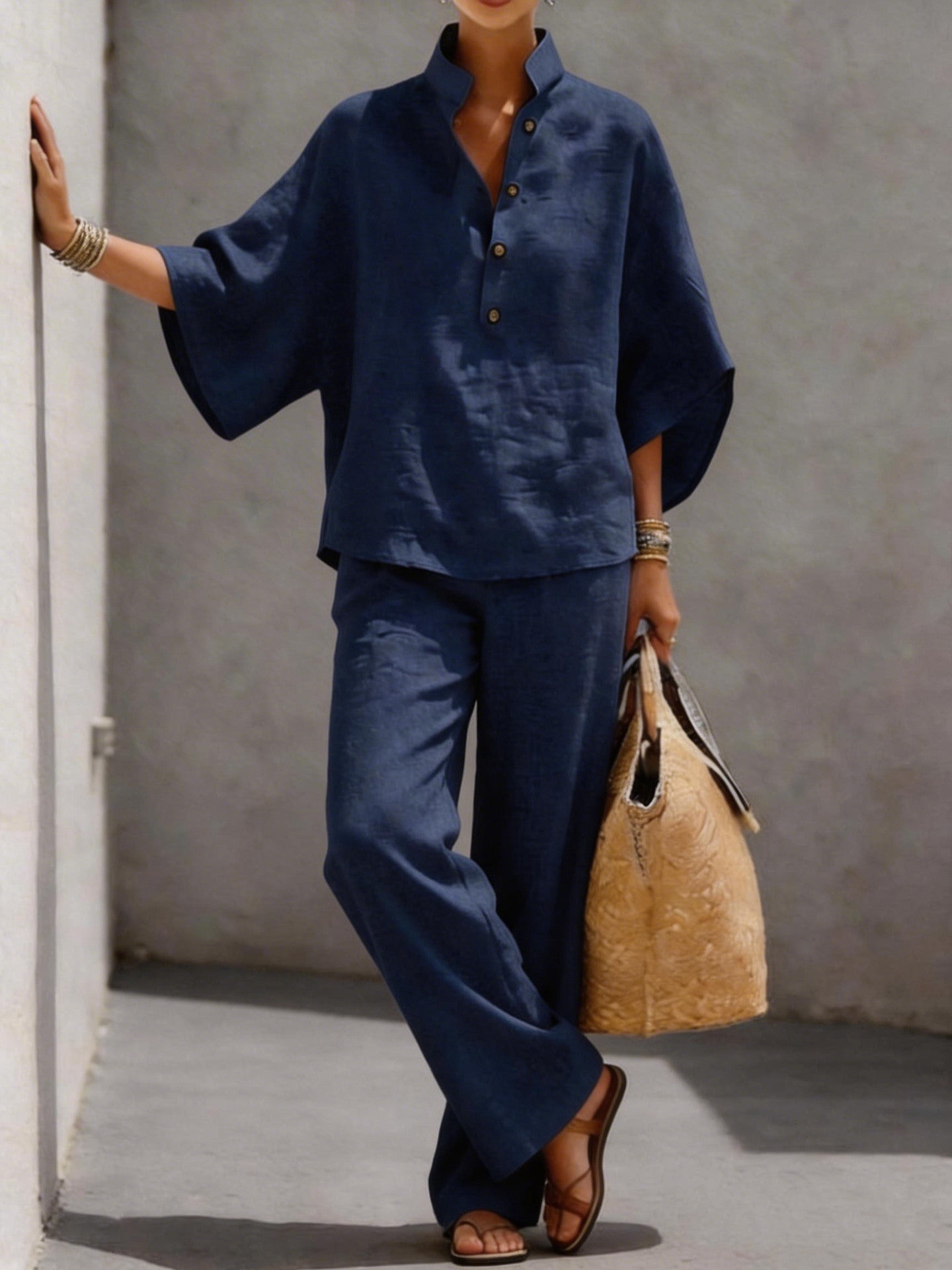 Women's Cotton Linen 2-Pcs Set