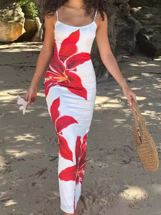 Floral Print Slit Dress