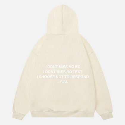 Letter Print Hoodie Pullover Casual Wear