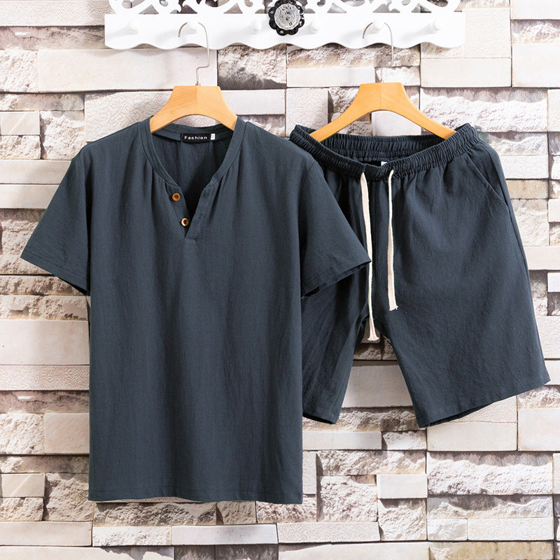 Mens Solid Color 2-Pcs Set