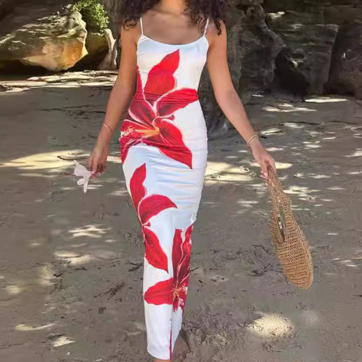 Floral Print Slit Dress