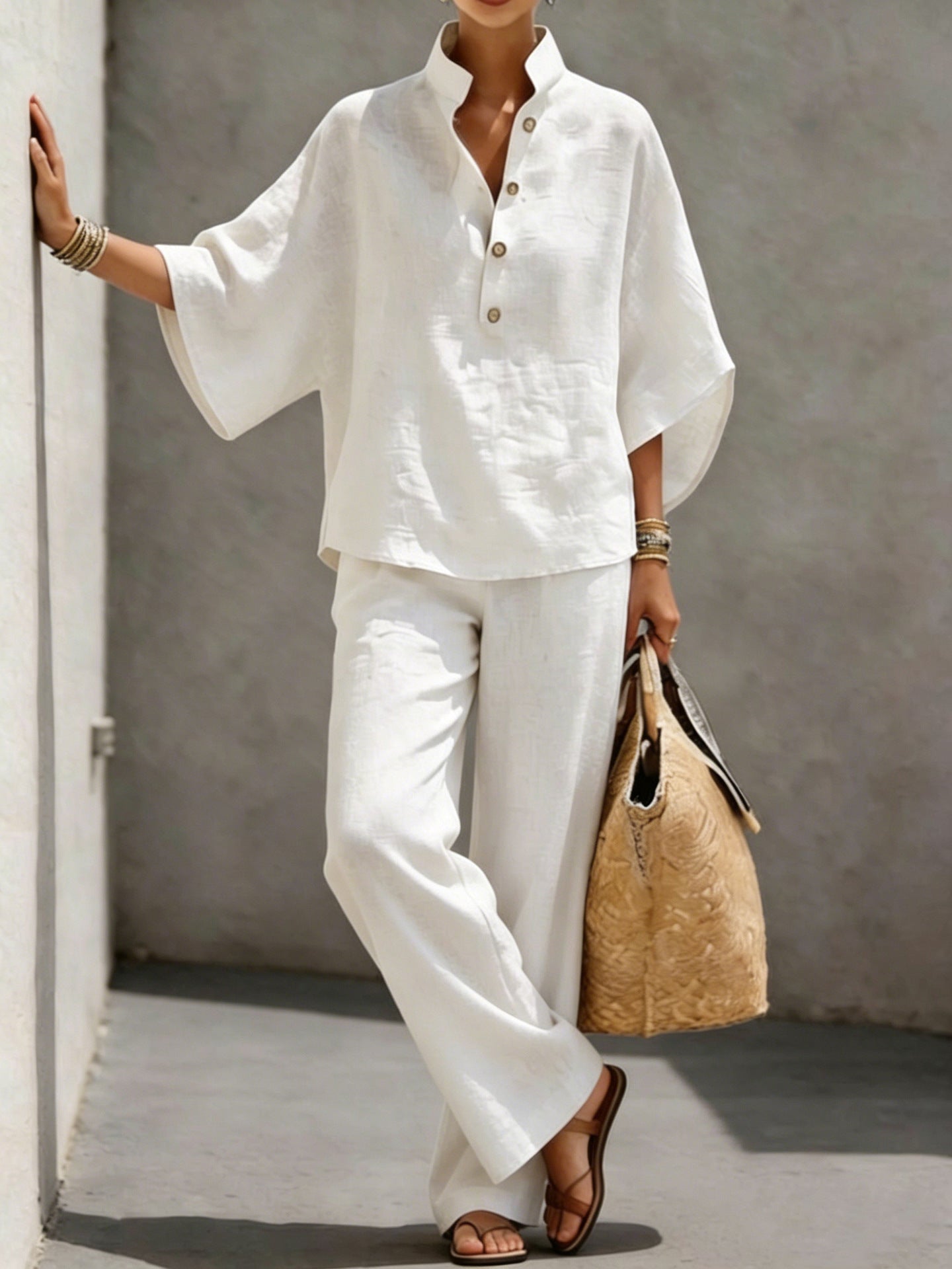 Women's Cotton Linen 2-Pcs Set