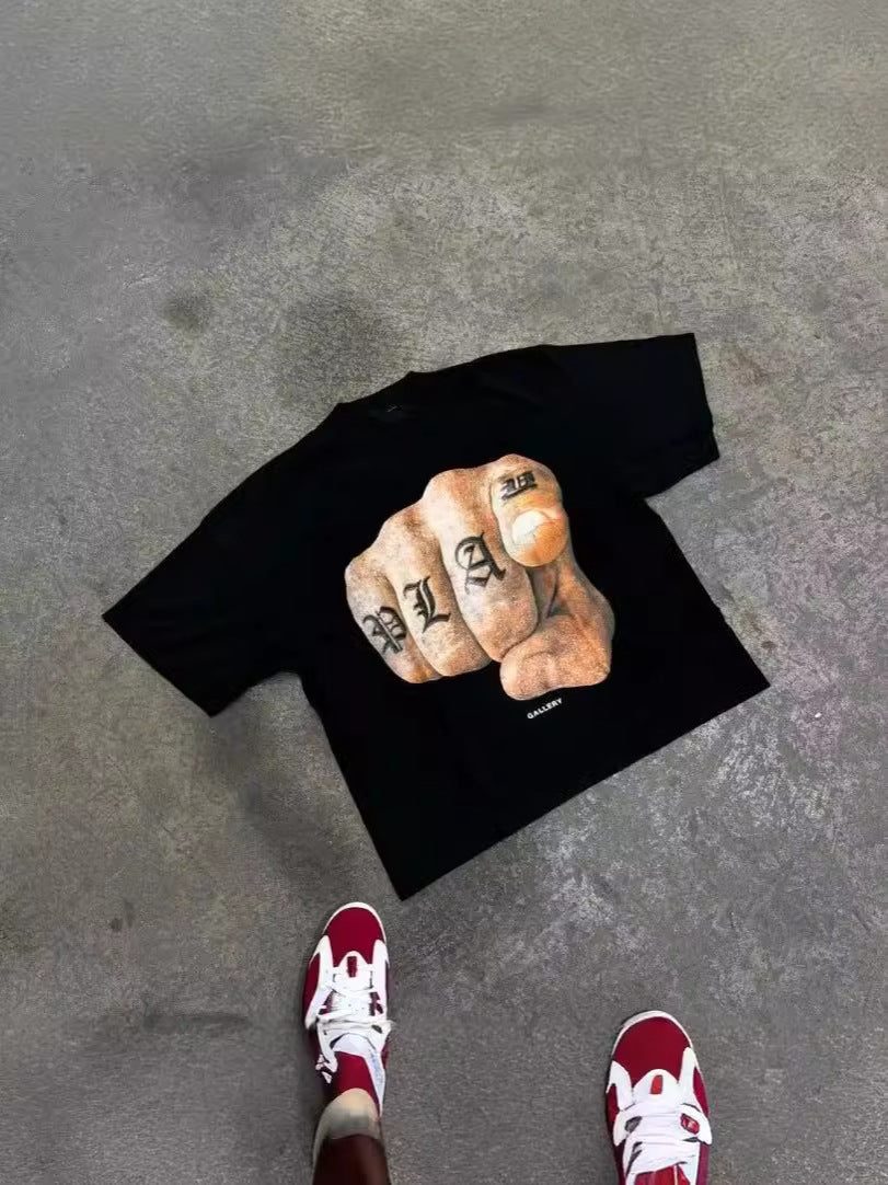 Hip Hop Cartoon Printed T-Shirt